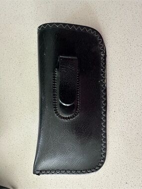 Black Leather Belt Clip Eyeglasses Holster Case
